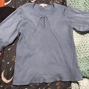 Carolyn Taylor Essentials for by Design light blue sweater